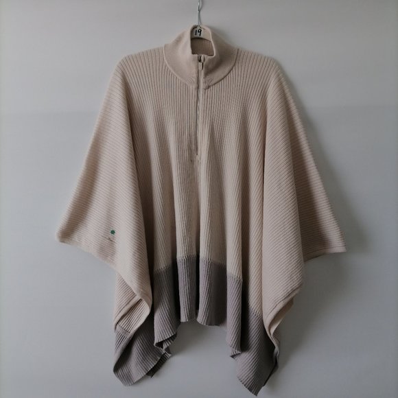 Lululemon Womens Ivory Short Sleeve Mock Neck 1/4 Zip Poncho Sweater Size OS - Picture 1 of 8